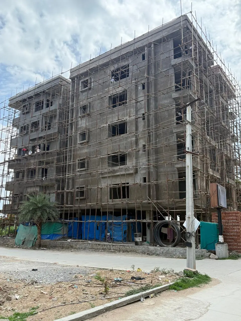 Brykston construction progress: Exterior plastering